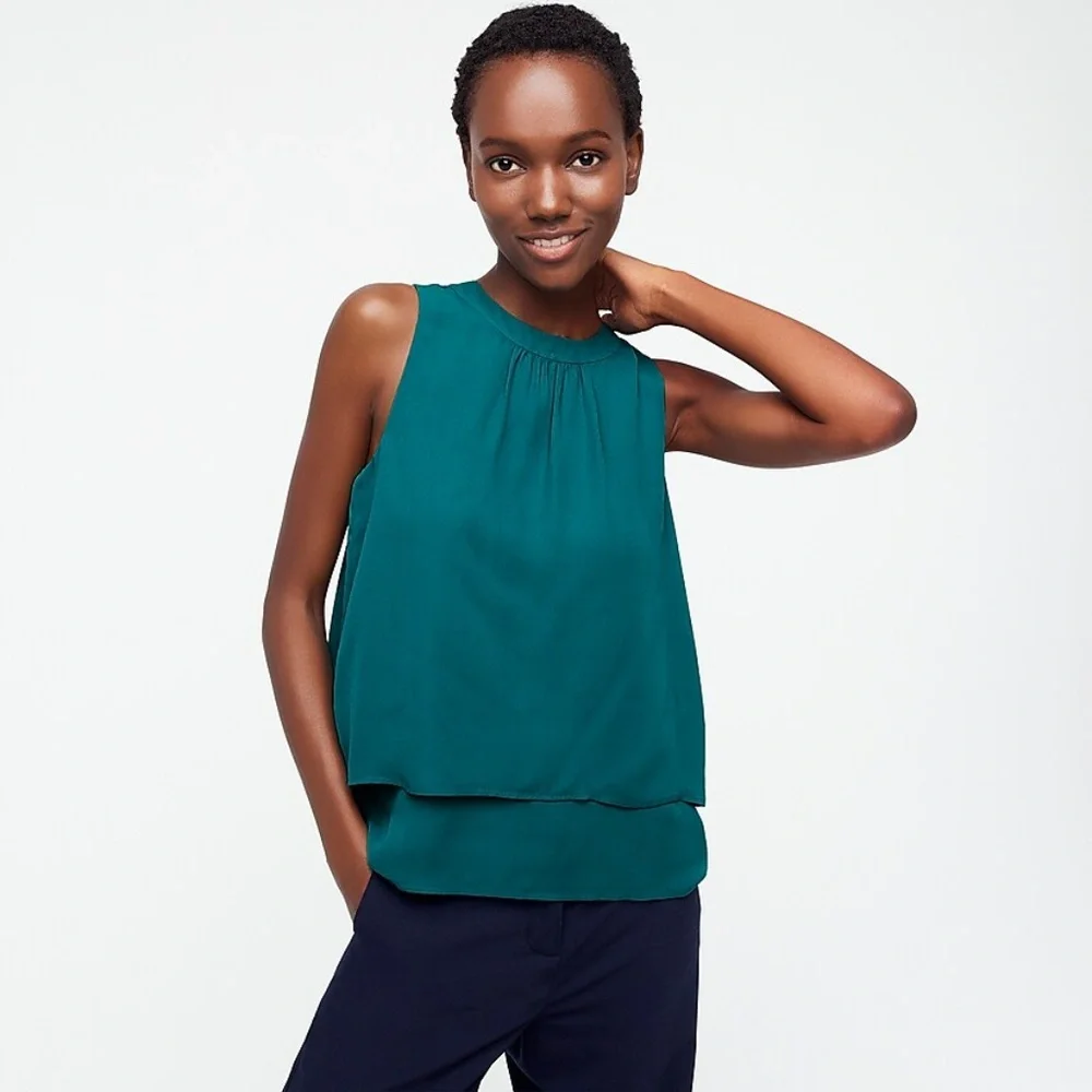 J. Crew NWT Women's‎ Drapey Top in Recycled Poly